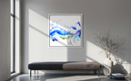 Modern living room with a abstract painting on the wall